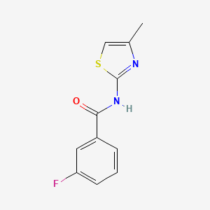molecular formula C11H9FN2OS B5848921 3-fluoro-N-(4-methyl-1,3-thiazol-2-yl)benzamide 