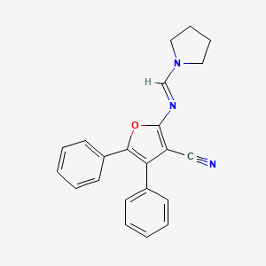 molecular formula C22H19N3O B5848933 4,5-diphenyl-2-[(1-pyrrolidinylmethylene)amino]-3-furonitrile 
