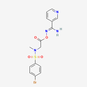 molecular formula C15H15BrN4O4S B5848968 N'-({2-[[(4-bromophenyl)sulfonyl](methyl)amino]acetyl}oxy)-3-pyridinecarboximidamide 