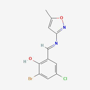 2-bromo-4-chloro-6-{[(5-methyl-3-isoxazolyl)imino]methyl}phenol
