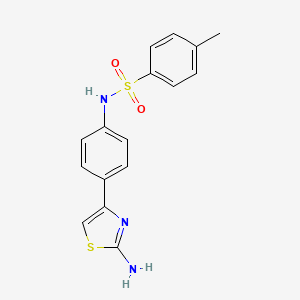molecular formula C16H15N3O2S2 B5849024 N-[4-(2-amino-1,3-thiazol-4-yl)phenyl]-4-methylbenzenesulfonamide 