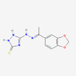 molecular formula C11H11N5O2S B5849034 1-(1,3-benzodioxol-5-yl)ethanone (5-thioxo-4,5-dihydro-1H-1,2,4-triazol-3-yl)hydrazone 