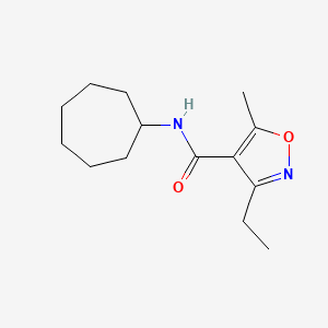 molecular formula C14H22N2O2 B5849060 N-cycloheptyl-3-ethyl-5-methyl-4-isoxazolecarboxamide 