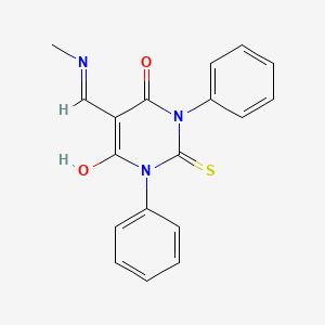 molecular formula C18H15N3O2S B5849067 5-[(methylamino)methylene]-1,3-diphenyl-2-thioxodihydro-4,6(1H,5H)-pyrimidinedione 