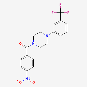 molecular formula C18H16F3N3O3 B5849112 1-(4-nitrobenzoyl)-4-[3-(trifluoromethyl)phenyl]piperazine 