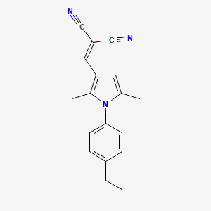 molecular formula C18H17N3 B5849115 {[1-(4-ethylphenyl)-2,5-dimethyl-1H-pyrrol-3-yl]methylene}malononitrile 