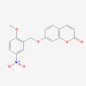 molecular formula C17H13NO6 B5849119 7-[(2-methoxy-5-nitrobenzyl)oxy]-2H-chromen-2-one 