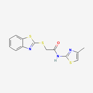 molecular formula C13H11N3OS3 B5849126 2-(1,3-benzothiazol-2-ylthio)-N-(4-methyl-1,3-thiazol-2-yl)acetamide 