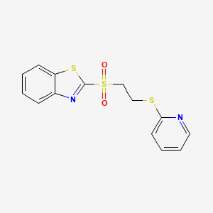 molecular formula C14H12N2O2S3 B5849131 2-{[2-(2-pyridinylthio)ethyl]sulfonyl}-1,3-benzothiazole 