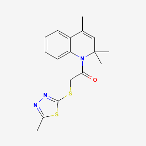 molecular formula C17H19N3OS2 B5849153 2,2,4-trimethyl-1-{[(5-methyl-1,3,4-thiadiazol-2-yl)thio]acetyl}-1,2-dihydroquinoline 