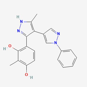 molecular formula C20H18N4O2 B5849186 2-methyl-4-(5-methyl-1'-phenyl-1H,1'H-4,4'-bipyrazol-3-yl)-1,3-benzenediol 