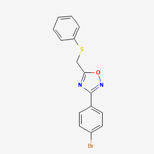 molecular formula C15H11BrN2OS B5849258 3-(4-bromophenyl)-5-[(phenylthio)methyl]-1,2,4-oxadiazole 