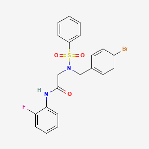 molecular formula C21H18BrFN2O3S B5849259 N~2~-(4-bromobenzyl)-N~1~-(2-fluorophenyl)-N~2~-(phenylsulfonyl)glycinamide 