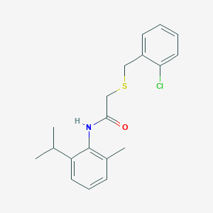 molecular formula C19H22ClNOS B5849278 2-[(2-chlorobenzyl)thio]-N-(2-isopropyl-6-methylphenyl)acetamide 