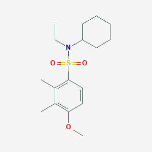 molecular formula C17H27NO3S B5849285 N-cyclohexyl-N-ethyl-4-methoxy-2,3-dimethylbenzenesulfonamide 