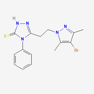 5-[2-(4-bromo-3,5-dimethyl-1H-pyrazol-1-yl)ethyl]-4-phenyl-4H-1,2,4-triazole-3-thiol