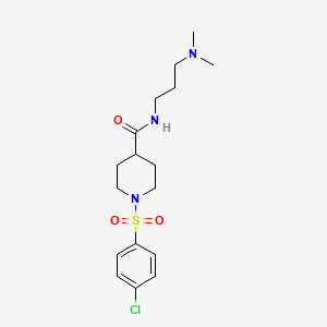 1-[(4-chlorophenyl)sulfonyl]-N-[3-(dimethylamino)propyl]-4-piperidinecarboxamide