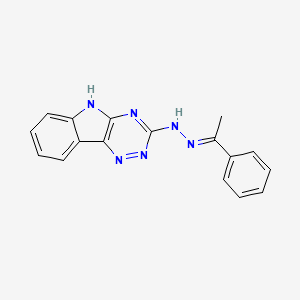 molecular formula C17H14N6 B5849320 1-phenylethanone 5H-[1,2,4]triazino[5,6-b]indol-3-ylhydrazone 