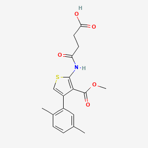 molecular formula C18H19NO5S B5849321 4-{[4-(2,5-dimethylphenyl)-3-(methoxycarbonyl)-2-thienyl]amino}-4-oxobutanoic acid 