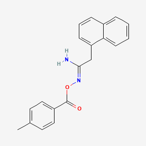 molecular formula C20H18N2O2 B5849327 N'-[(4-methylbenzoyl)oxy]-2-(1-naphthyl)ethanimidamide 