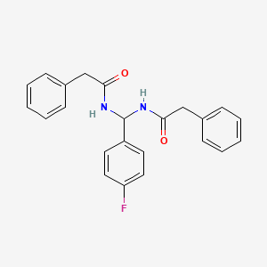 molecular formula C23H21FN2O2 B5849334 N,N'-[(4-氟苯基)亚甲基]双(2-苯基乙酰胺) 