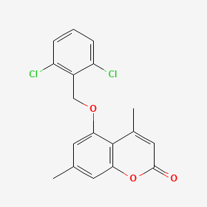 molecular formula C18H14Cl2O3 B5849345 5-[(2,6-dichlorobenzyl)oxy]-4,7-dimethyl-2H-chromen-2-one 