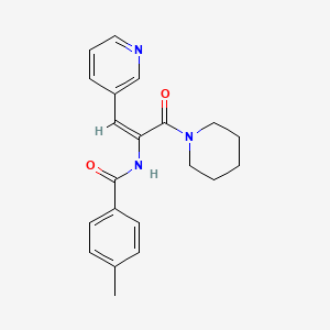 molecular formula C21H23N3O2 B5849352 4-methyl-N-[1-(1-piperidinylcarbonyl)-2-(3-pyridinyl)vinyl]benzamide 
