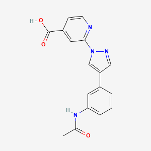 2-(4-(3-Acetamidophenyl)-1H-pyrazol-1-yl)isonicotinic acid