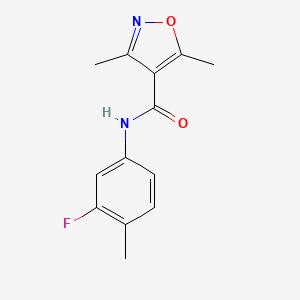 molecular formula C13H13FN2O2 B5849369 N-(3-fluoro-4-methylphenyl)-3,5-dimethyl-4-isoxazolecarboxamide 