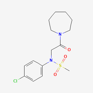 molecular formula C15H21ClN2O3S B5849375 N-[2-(1-azepanyl)-2-oxoethyl]-N-(4-chlorophenyl)methanesulfonamide CAS No. 6403-75-4