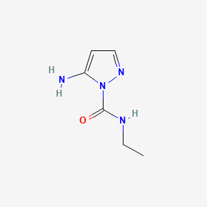 molecular formula C6H10N4O B584941 5-amino-N-ethyl-1H-pyrazole-1-carboxamide CAS No. 154366-36-6