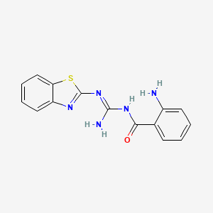 molecular formula C15H13N5OS B5849412 2-amino-N-[amino(1,3-benzothiazol-2-ylamino)methylene]benzamide 