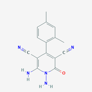molecular formula C15H13N5O B5849422 1,6-diamino-4-(2,4-dimethylphenyl)-2-oxo-1,2-dihydro-3,5-pyridinedicarbonitrile 