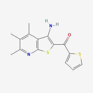molecular formula C15H14N2OS2 B5849441 (3-amino-4,5,6-trimethylthieno[2,3-b]pyridin-2-yl)(2-thienyl)methanone 