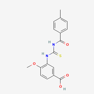 molecular formula C17H16N2O4S B5849448 4-methoxy-3-({[(4-methylbenzoyl)amino]carbonothioyl}amino)benzoic acid 