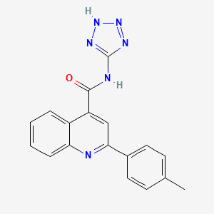 molecular formula C18H14N6O B5849469 2-(4-methylphenyl)-N-1H-tetrazol-5-yl-4-quinolinecarboxamide 