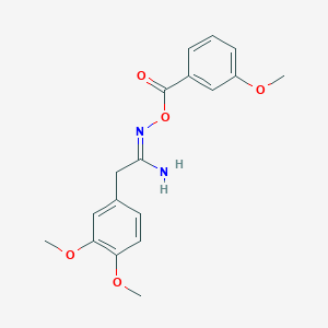 molecular formula C18H20N2O5 B5849511 2-(3,4-dimethoxyphenyl)-N'-[(3-methoxybenzoyl)oxy]ethanimidamide 