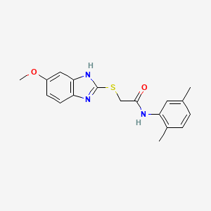 molecular formula C18H19N3O2S B5849523 N-(2,5-dimethylphenyl)-2-[(5-methoxy-1H-benzimidazol-2-yl)thio]acetamide 