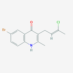 molecular formula C14H13BrClNO B5849530 6-bromo-3-(3-chloro-2-buten-1-yl)-2-methyl-4-quinolinol 