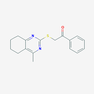 molecular formula C17H18N2OS B5849542 2-[(4-methyl-5,6,7,8-tetrahydro-2-quinazolinyl)thio]-1-phenylethanone 