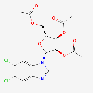 molecular formula C18H18Cl2N2O7 B584956 5,6-Dichloro-1-(2,3,5-tri-O-acetyl-beta-D-ribofuranosyl)-1H-benzimidazole CAS No. 443678-71-5