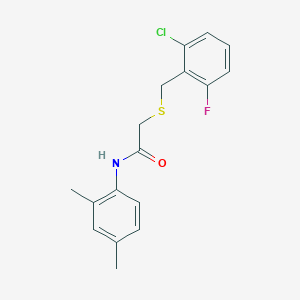molecular formula C17H17ClFNOS B5849568 2-[(2-chloro-6-fluorobenzyl)thio]-N-(2,4-dimethylphenyl)acetamide 