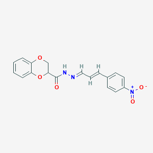 molecular formula C18H15N3O5 B5849583 N'-[3-(4-nitrophenyl)-2-propen-1-ylidene]-2,3-dihydro-1,4-benzodioxine-2-carbohydrazide 