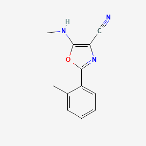 molecular formula C12H11N3O B5849601 5-(methylamino)-2-(2-methylphenyl)-1,3-oxazole-4-carbonitrile 
