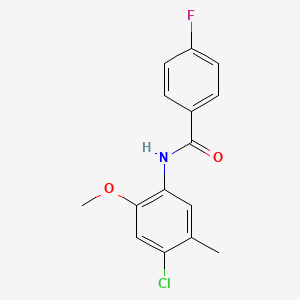 molecular formula C15H13ClFNO2 B5849608 N-(4-chloro-2-methoxy-5-methylphenyl)-4-fluorobenzamide 