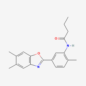 molecular formula C20H22N2O2 B5849648 N-[5-(5,6-dimethyl-1,3-benzoxazol-2-yl)-2-methylphenyl]butanamide 