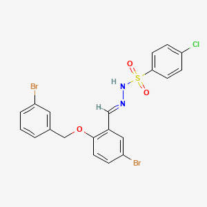 molecular formula C20H15Br2ClN2O3S B5849650 N'-{5-bromo-2-[(3-bromobenzyl)oxy]benzylidene}-4-chlorobenzenesulfonohydrazide 