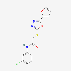 molecular formula C14H10ClN3O3S B5849680 N-(3-chlorophenyl)-2-{[5-(2-furyl)-1,3,4-oxadiazol-2-yl]thio}acetamide 
