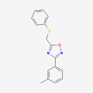 3-(3-methylphenyl)-5-[(phenylthio)methyl]-1,2,4-oxadiazole