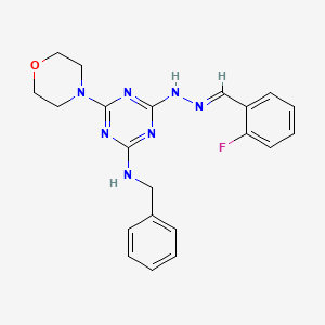 molecular formula C21H22FN7O B5849737 2-fluorobenzaldehyde [4-(benzylamino)-6-(4-morpholinyl)-1,3,5-triazin-2-yl]hydrazone 